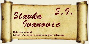 Slavka Ivanović vizit kartica